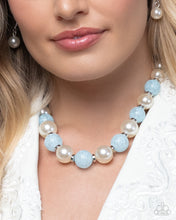 Load image into Gallery viewer, Complete Look - Blue and icy pearls necklace and bracelet
